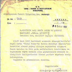 1980 Gıda Tarım ve Hayvancılık Bakanlığı